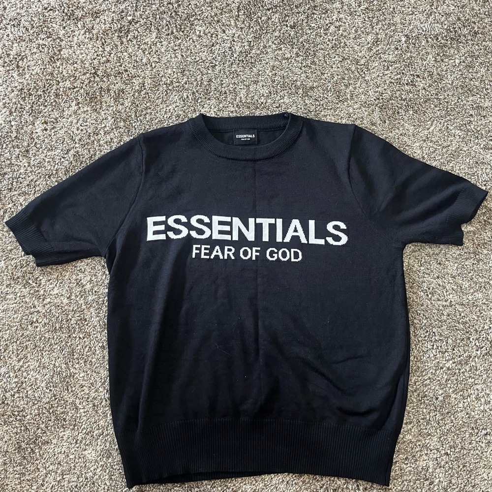 Fear of God Essentials Black Crewneck Sweater